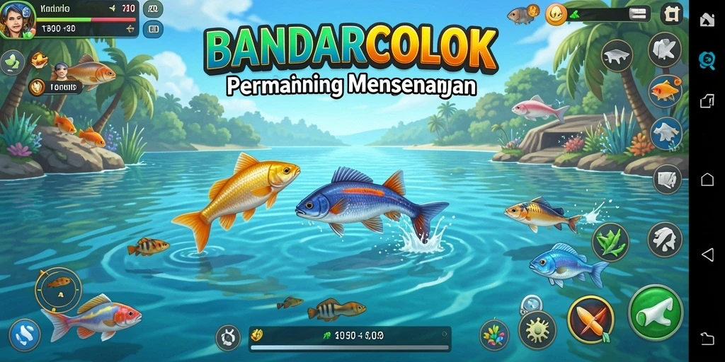 Screenshot gameplay BANDARCOLOK menampilkan pengalaman memancing yang mendebarkan.