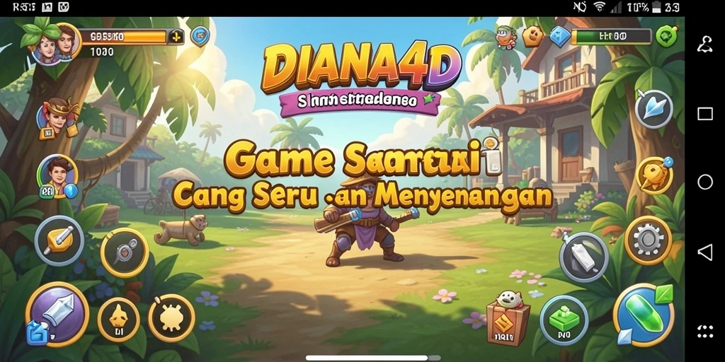 Tampilan gameplay seru DIANA4D dengan grafis cerah dan interaksi menyenangkan.