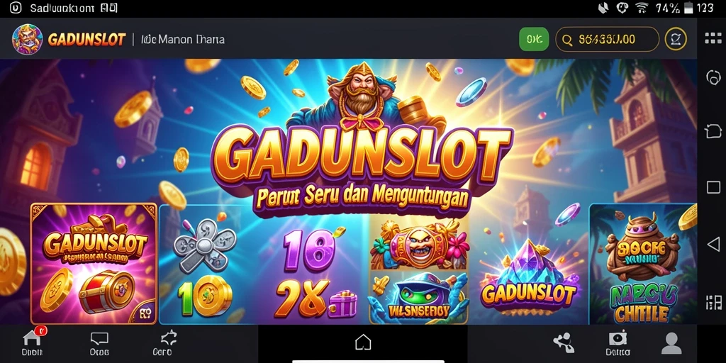 Tampilan gameplay menarik dari GADUNSLOT dengan mesin slot beragam.