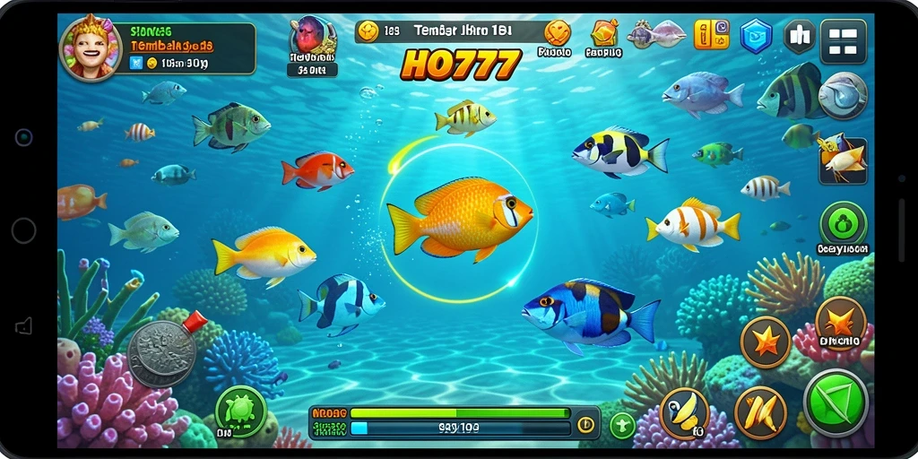 Tampilan utama gameplay Tembak Ikan di HO777 yang seru.