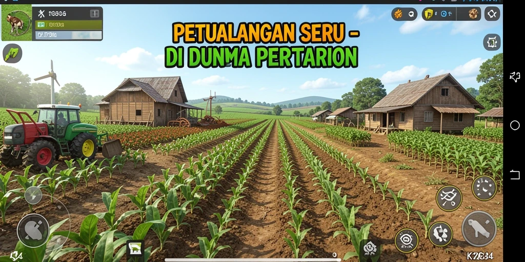 Tampilan menarik dari permainan K234 dengan berbagai aktivitas bertani.