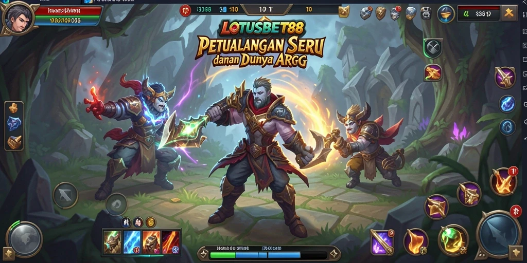 Screenshot menampilkan aksi pertempuran epik dalam LOTUSBET88.