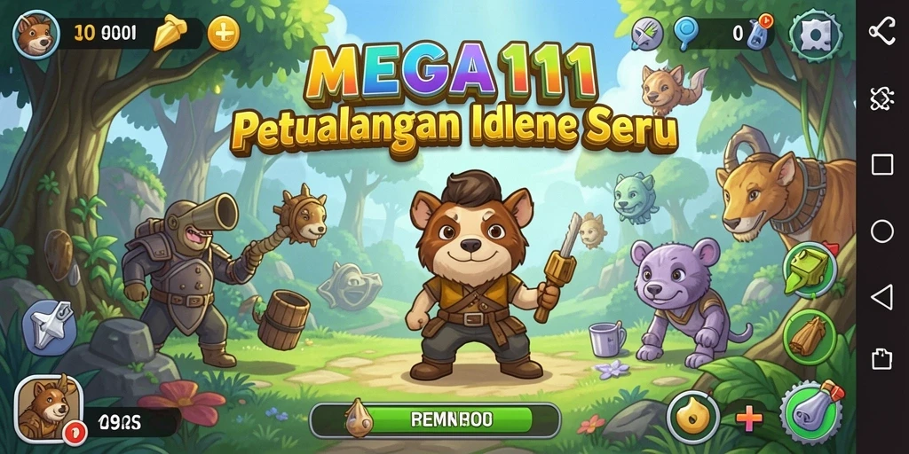 Tampilan gameplay MEGA111 yang seru dalam petualangan Idle.