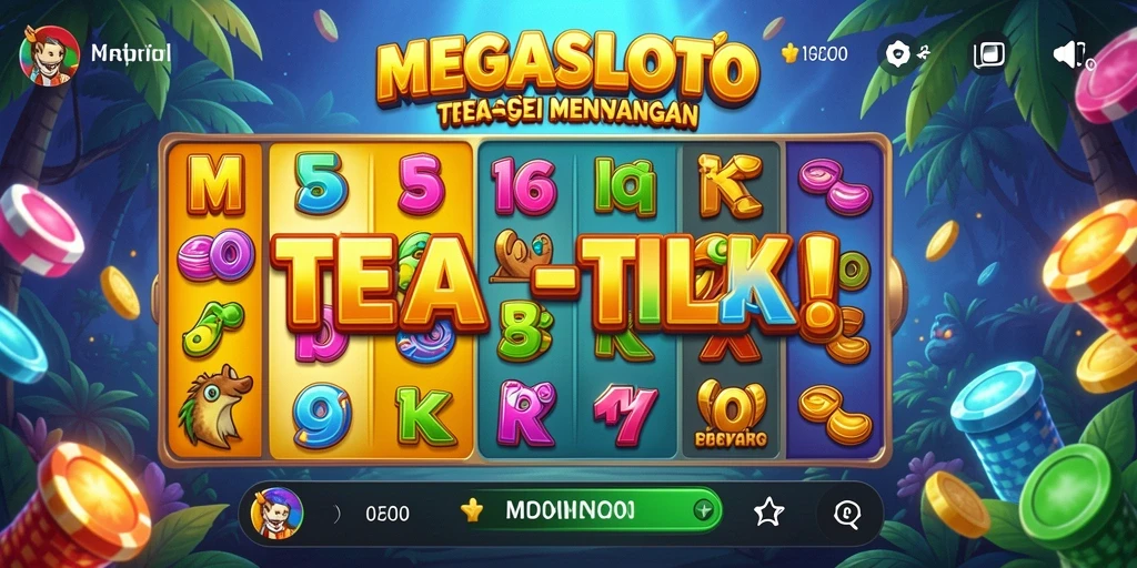 Tampilan gameplay MEGASLOTO yang penuh warna dan menantang.