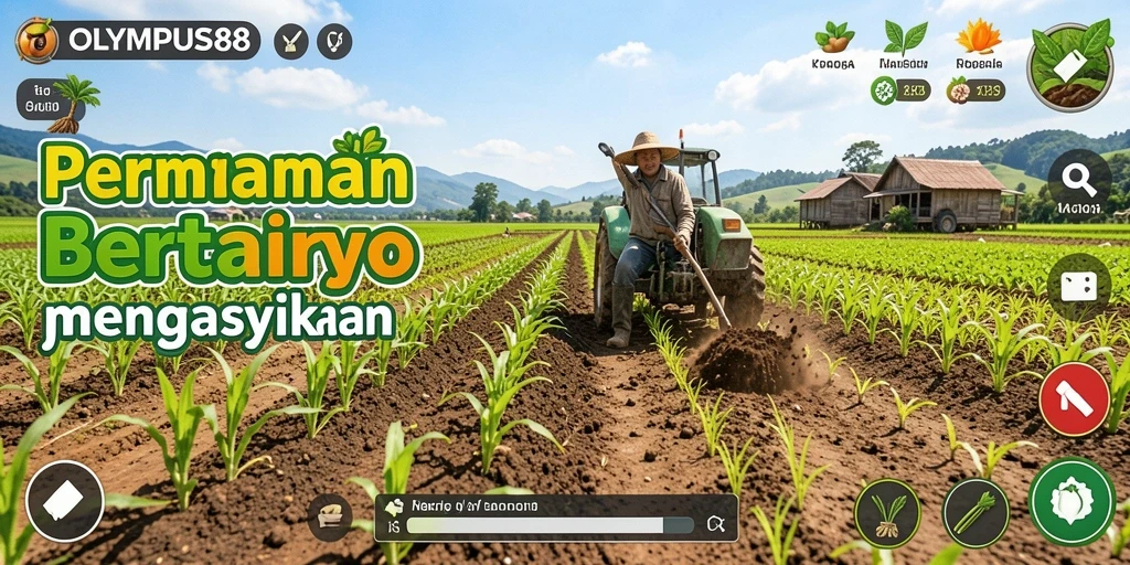 Tampilan gameplay OLYMPUS88 dengan aktivitas bertani yang menarik.