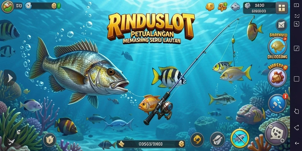 Tampilan memukau dari gameplay Fishing di RINDUSLOT.
