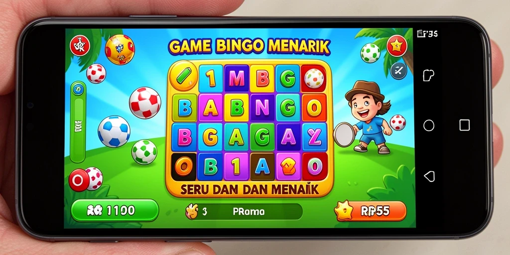Screenshot RP55 menunjukkan gameplay Bingo yang seru dan interaktif.