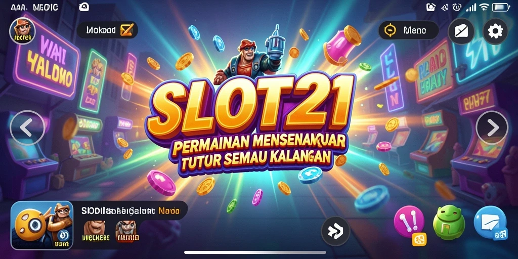 Screenshot gameplay SLOT21 dengan efek visual yang menarik.