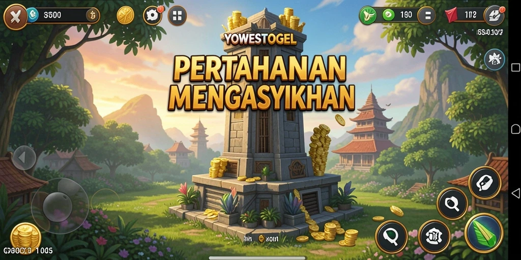 Tampilan menarik dari gameplay YOWESTOGEL dalam pertahanan menara.